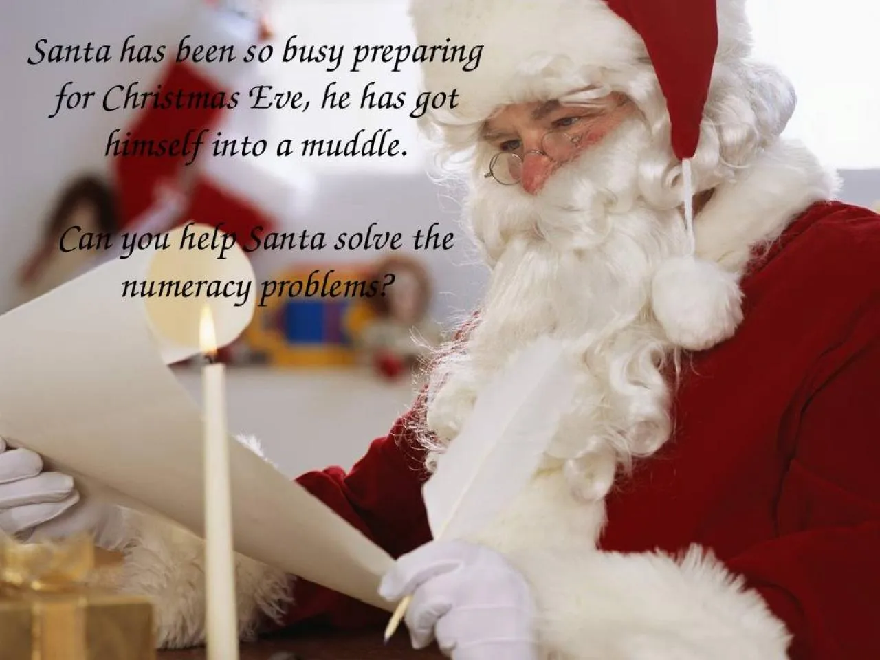 PPT-Santa has been so busy preparing for Christmas Eve, he has got himself into a muddle.