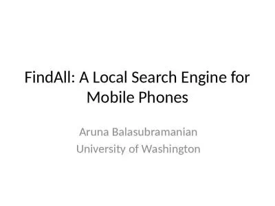 FindAll : A Local Search Engine for Mobile Phones