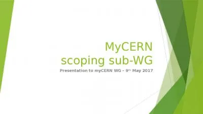 MyCERN scoping sub-WG Presentation to