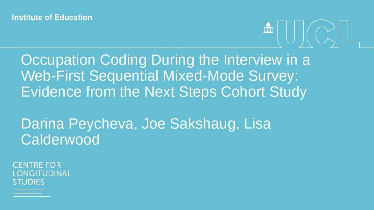 PPT-Occupation Coding During the Interview in a Web-First Sequential Mixed-Mode Survey: Evidence