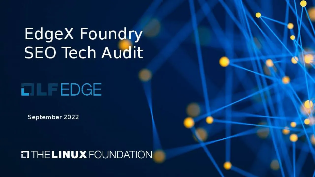 PPT-EdgeX Foundry SEO Tech Audit