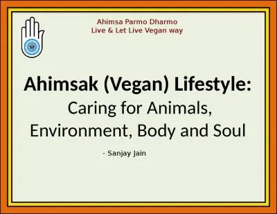 Ahimsa Parmo Dharmo Live & Let Live Vegan way