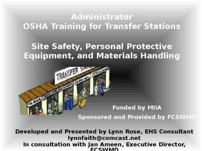 Administrator OSHA Training for Transfer Stations