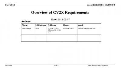 Overview of CV2X Requirements