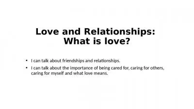 Love and Relationships: