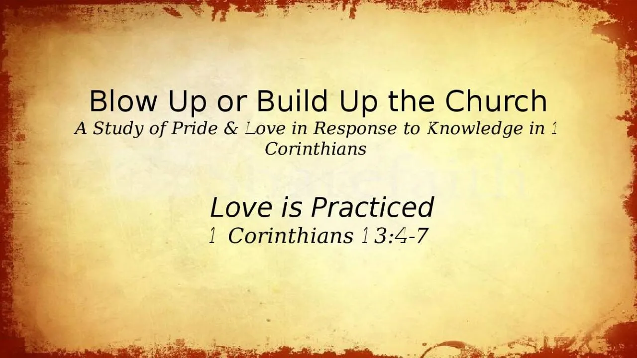 PPT-Blow Up or Build Up the Church