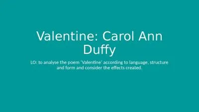 Valentine: Carol Ann Duffy