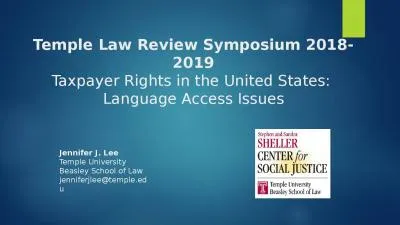 Temple Law Review Symposium 2018-2019