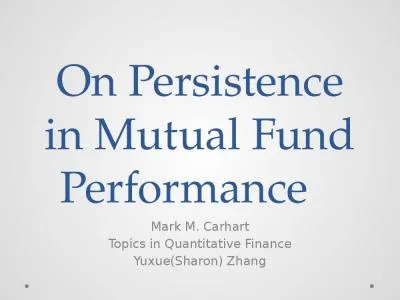 On Persistence in Mutual Fund Performance