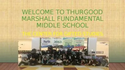 Welcome to Thurgood Marshall Fundamental Middle School