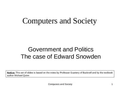 Computers  and Society 1