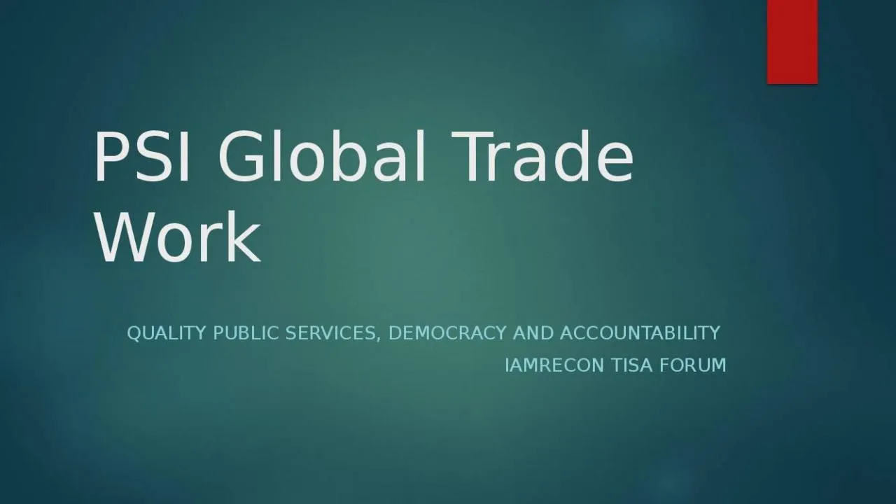 PPT-PSI Global Trade Work Quality public services, Democracy