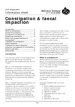 Constipation & faecal impaction