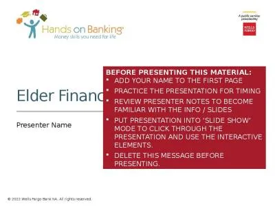 Elder Financial Abuse Presenter Name