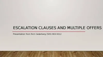 Escalation clauses and multiple offers