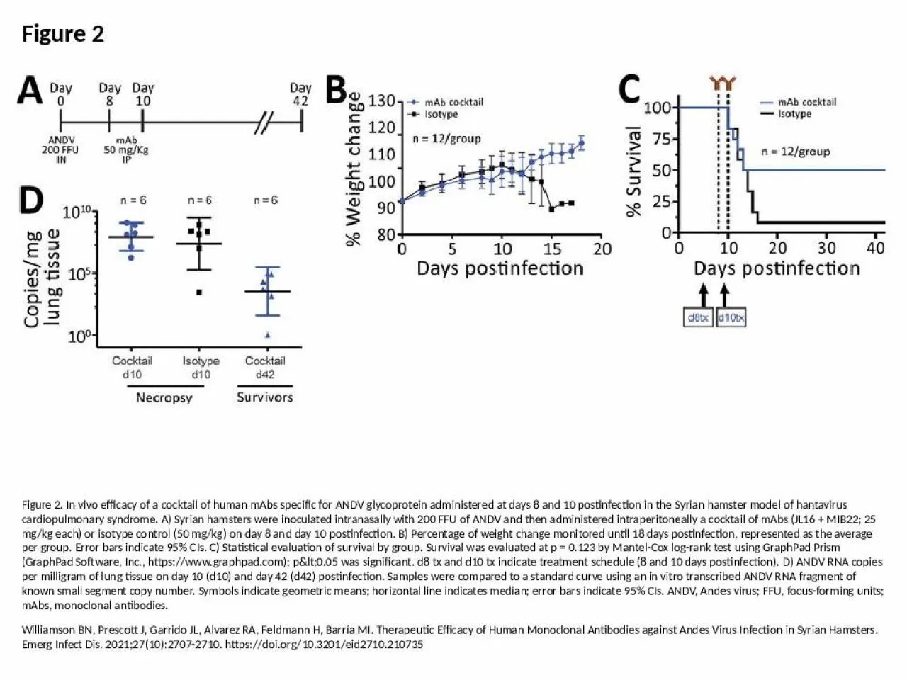 PPT-Figure 2 Figure 2. In vivo efficacy of a cocktail of human mAbs specific for ANDV glycoprotein