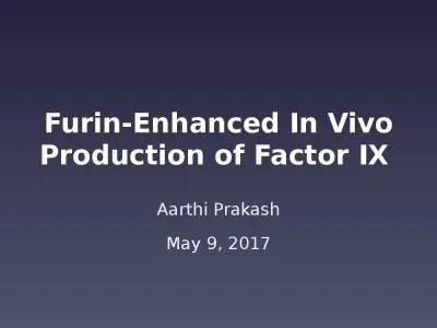 Furin -Enhanced In Vivo Production of Factor IX