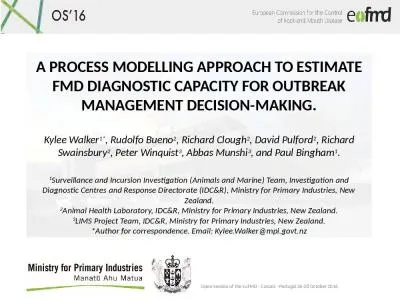 A PROCESS MODELLING APPROACH TO ESTIMATE FMD DIAGNOSTIC CAPACITY FOR OUTBREAK MANAGEMENT