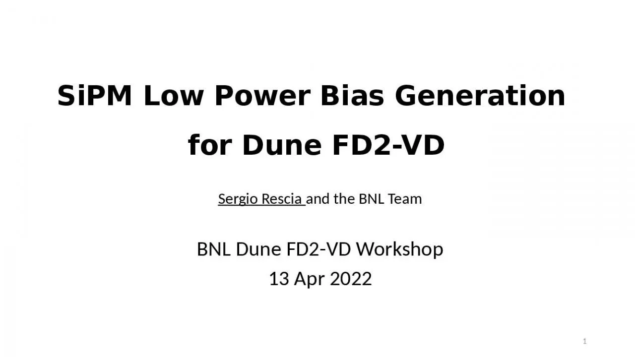 PPT-SiPM Low Power Bias Generation