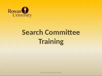 OEE Search Committee Training