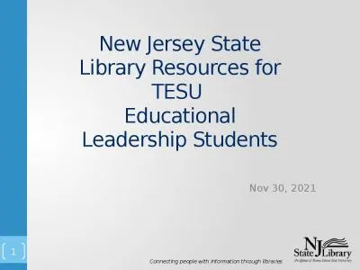 New Jersey State Library Resources for TESU