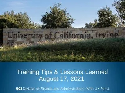 Training Tips & Lessons Learned