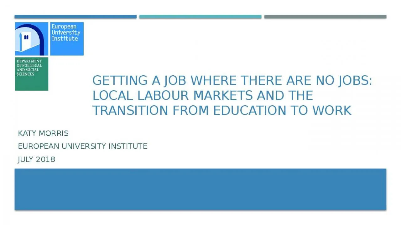 PPT-Getting a JOB WHERE THERE ARE NO JOBS: