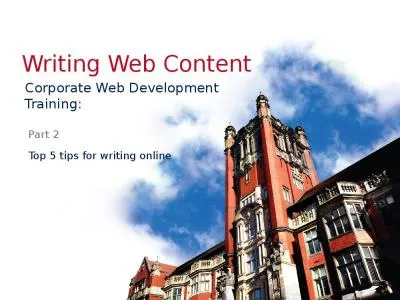 Writing Web Content  Corporate Web Development Training: