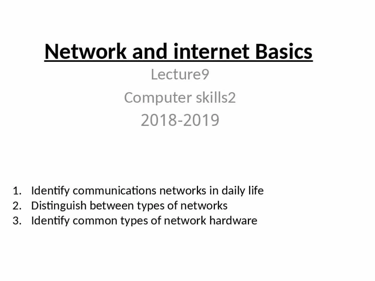 PPT-Network and internet Basics