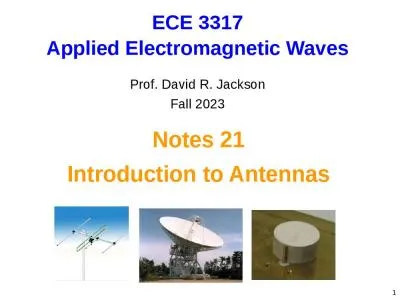 1 Notes 21           Introduction to Antennas