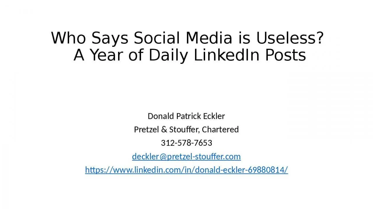 PPT-Who Says Social Media is Useless?