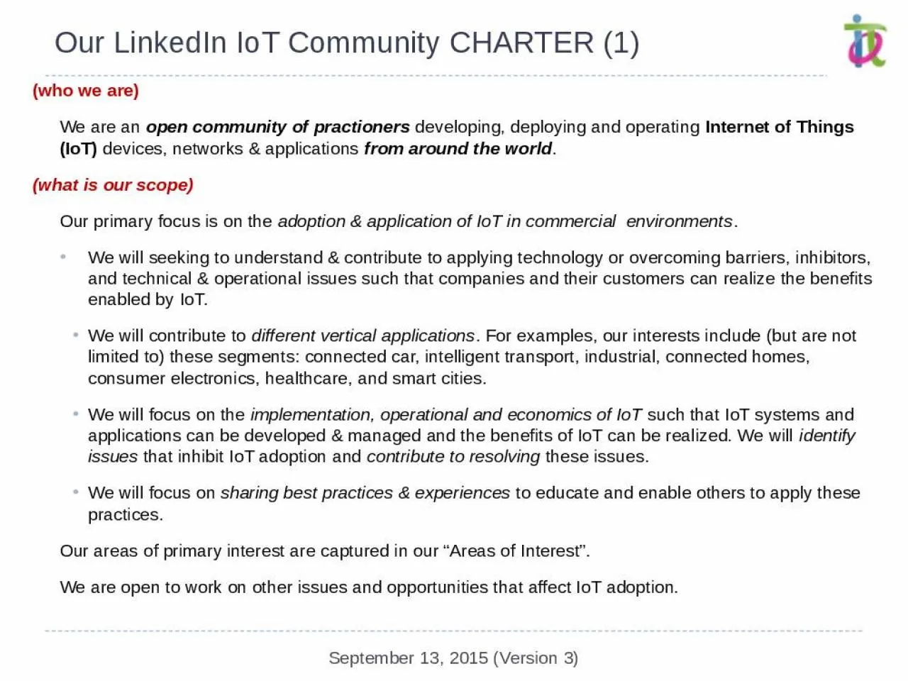 PPT-Our LinkedIn IoT Community CHARTER (1)