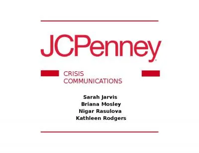 CRISIS COMMUNICATIONS Sarah Jarvis