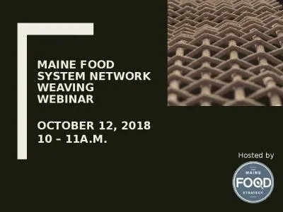 Maine Food System Network Weaving Webinar