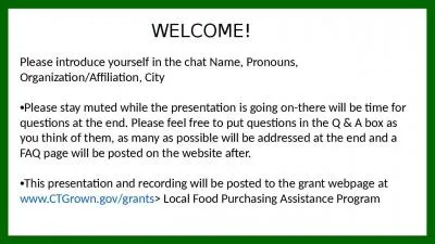 Please introduce yourself in the chat Name, Pronouns, Organization/Affiliation, City