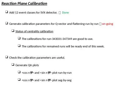 Reaction Plane Calibration