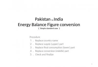 Pakistan  to  India Energy Balance Figure conversion