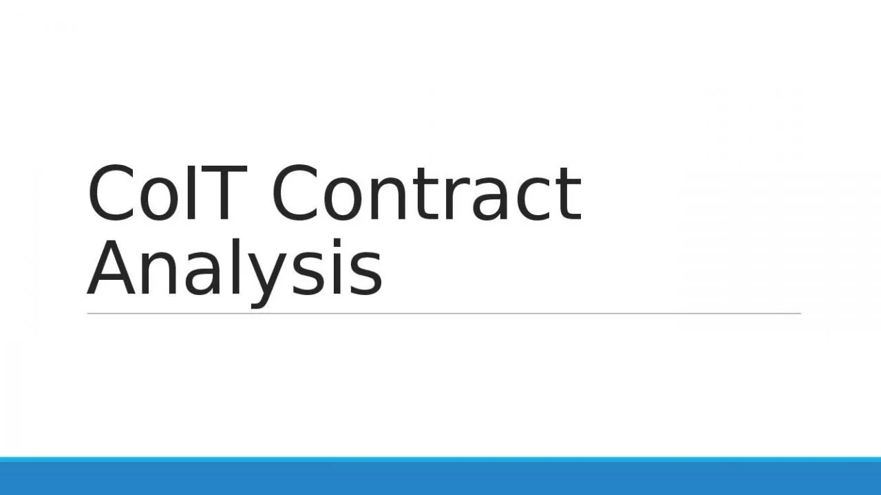 PPT-CoIT Contract Analysis