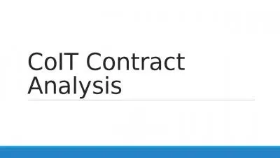 CoIT  Contract Analysis