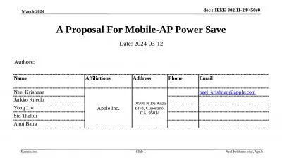 A Proposal For  Mobile-AP