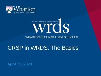 CRSP in WRDS: The Basics