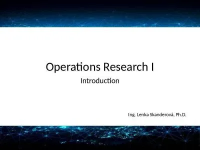 Operations   Research  I