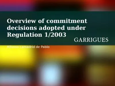 Overview of commitment decisions adopted under Regulation