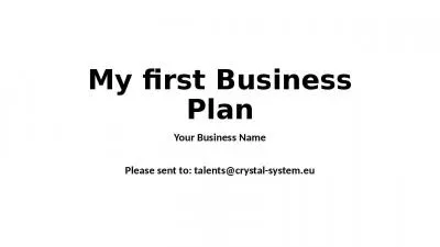 My first Business Plan Your Business Name