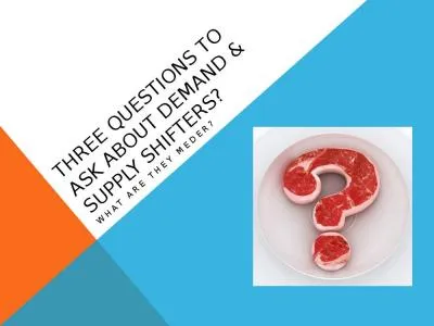 Three questions to ask about Demand & Supply Shifters?