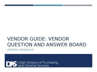 Vendor guide: vendor question and answer board