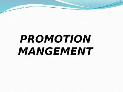 PROMOTION MANGEMENT  promotion