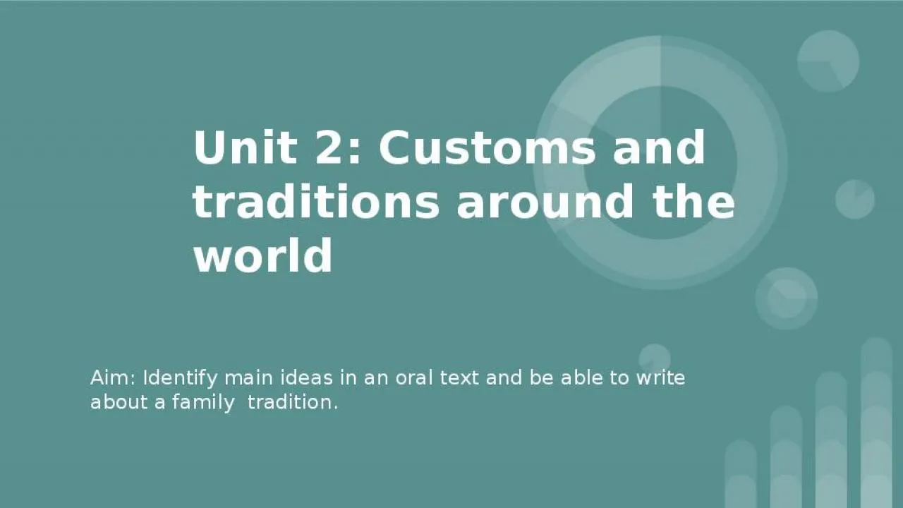 PPT-Unit 2: Customs and traditions