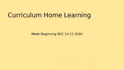 Curriculum Home Learning