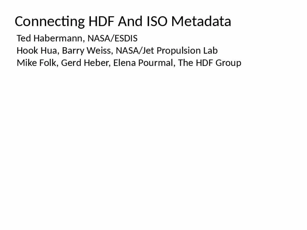 PPT-Connecting HDF And ISO Metadata